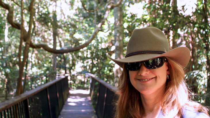 Vicki Taylor wearing an Akubra hat